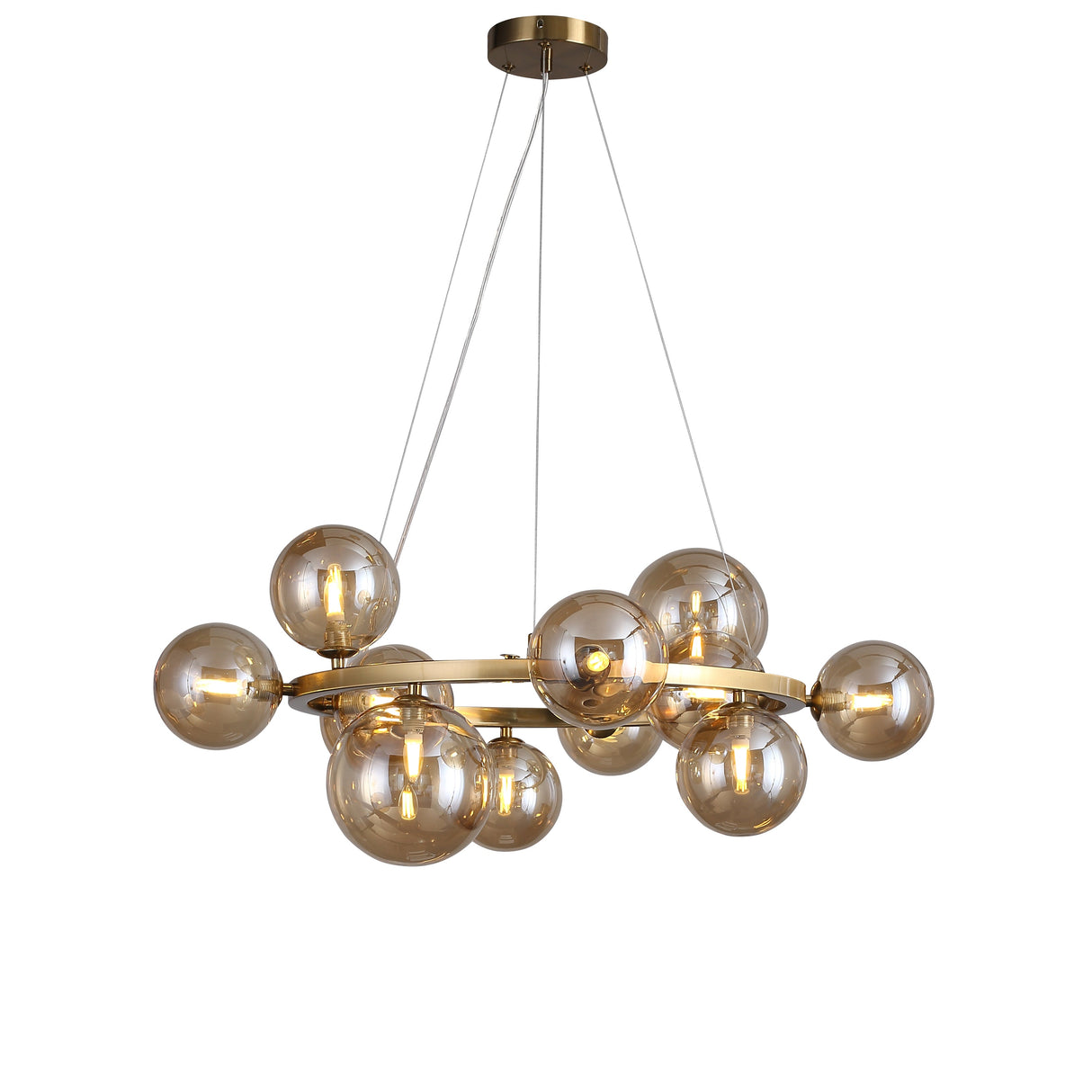 Valencia Ljuskrona Mässing/Amber