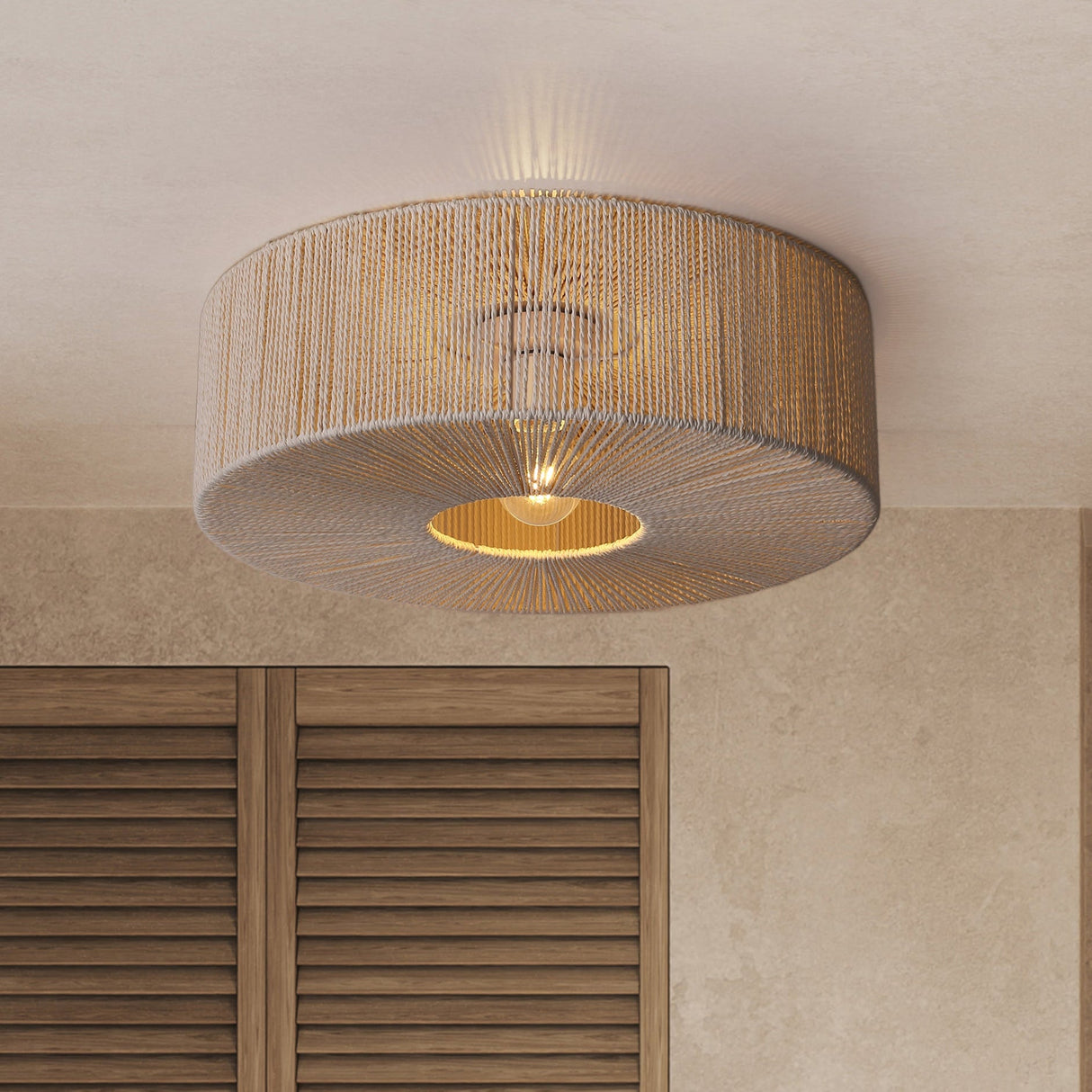 Braided Taklampa Ø60 Raw White