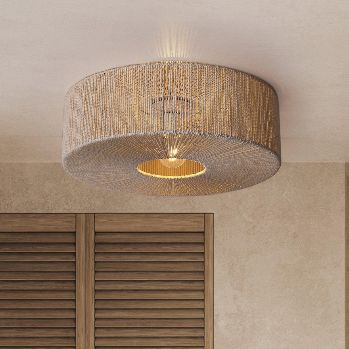 Braided Taklampa Ø60 Raw White-Lampconcept.se