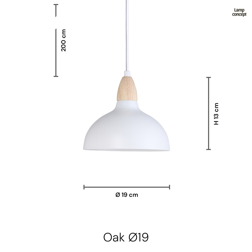 Oak Taklampa Ø19 Antik Mässing