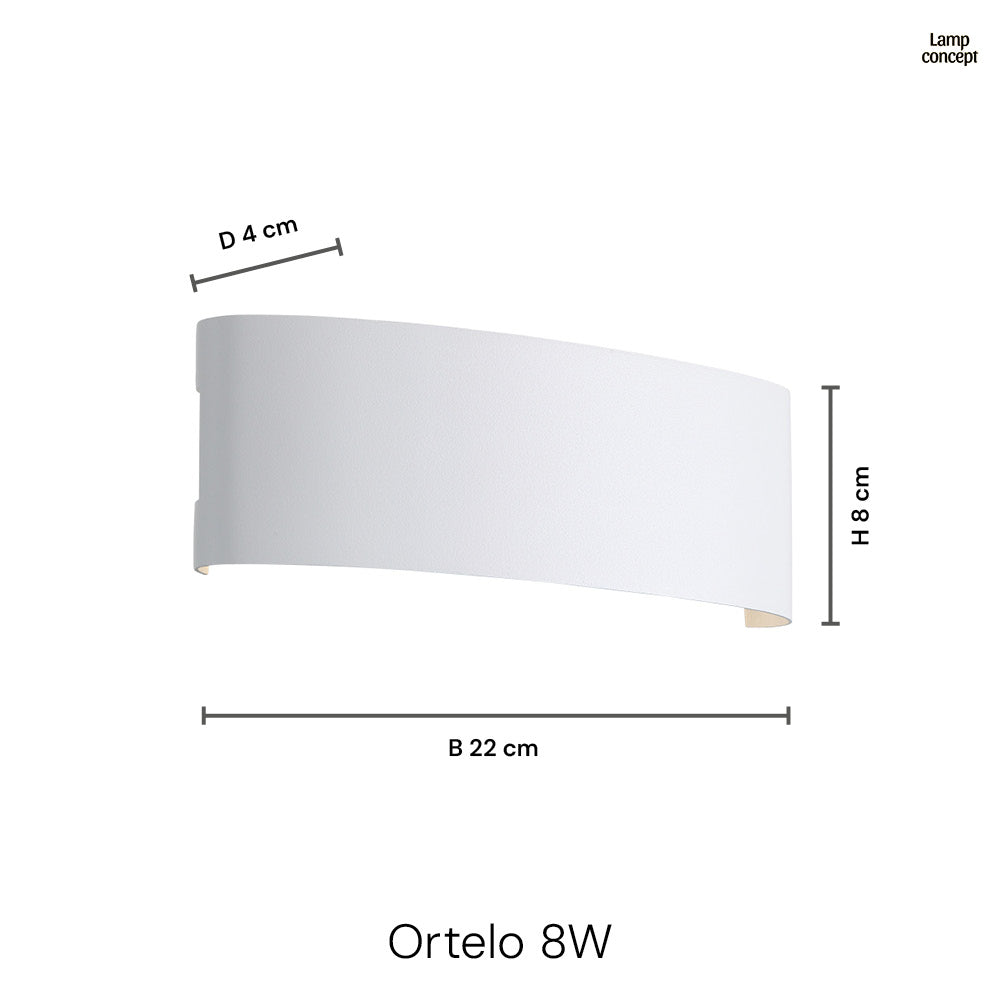Ortelo 8W 22cm Vägglampa Utomhus Grå