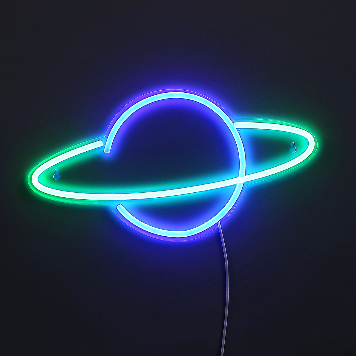 Saturn Neon Vägglampa Blå/Grön