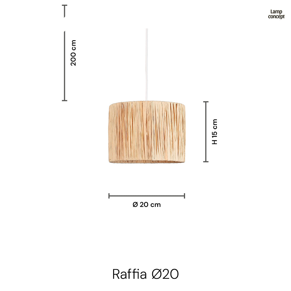 Raffia Taklampa Ø20