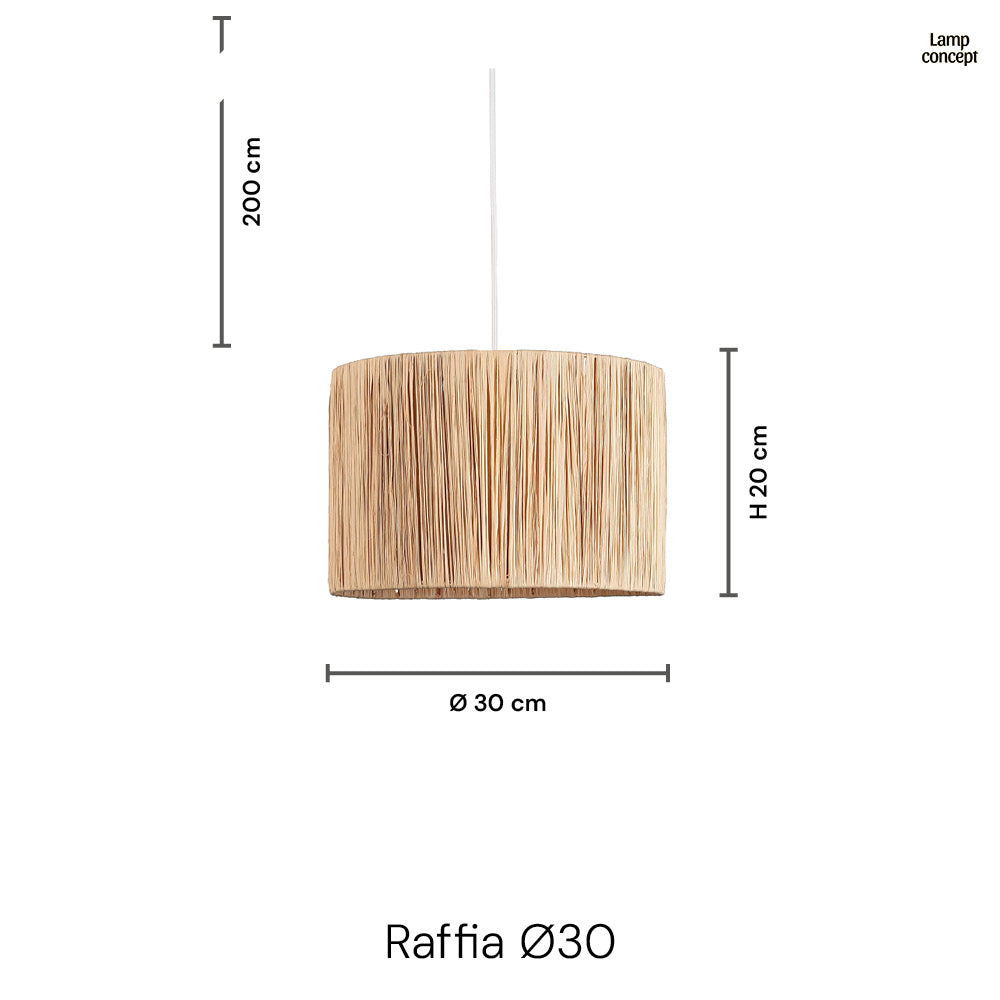 Raffia Taklampa Ø30