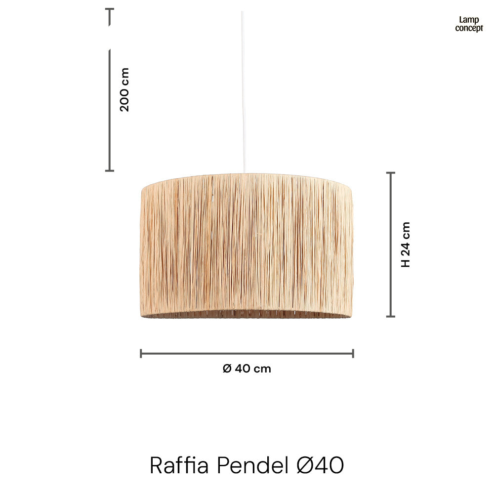 Raffia Taklampa Ø40