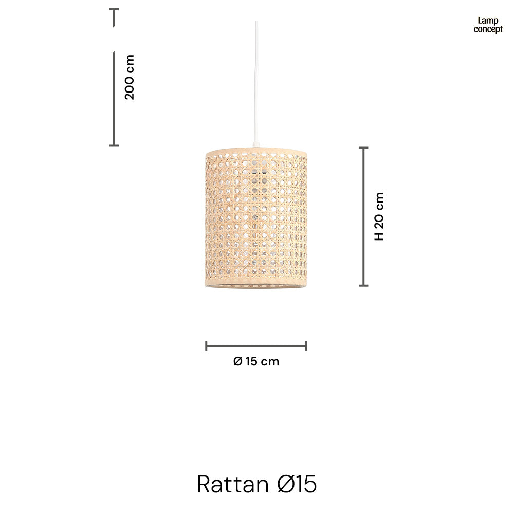 Rattan Taklampa Ø15