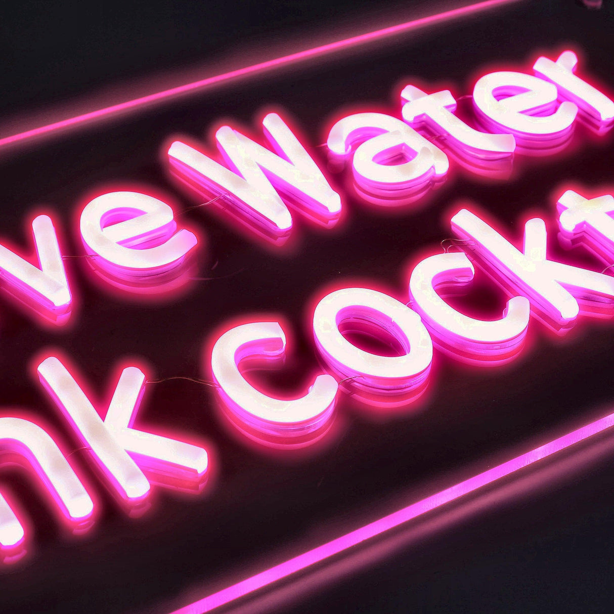 Save Water Drink Cocktails Neon Vägglampa