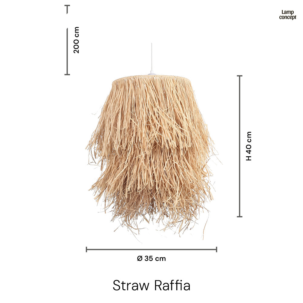 Straw Raffia Taklampa
