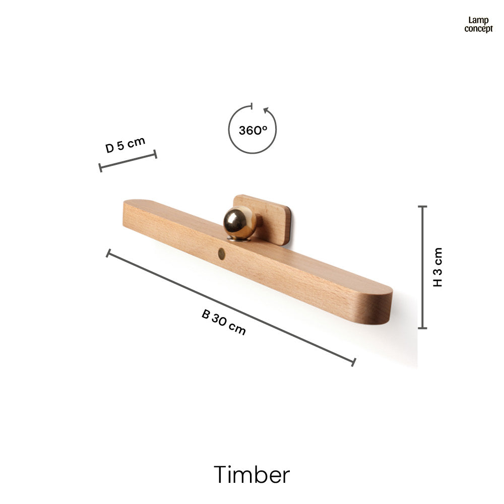 Timber Sladdlös Vägglampa Ljus