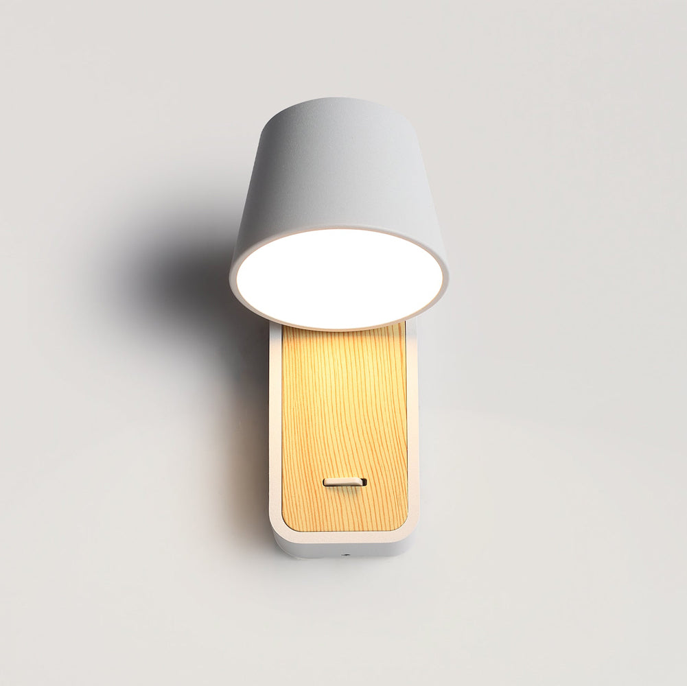 Torino Vägglampa Vit/Trälook