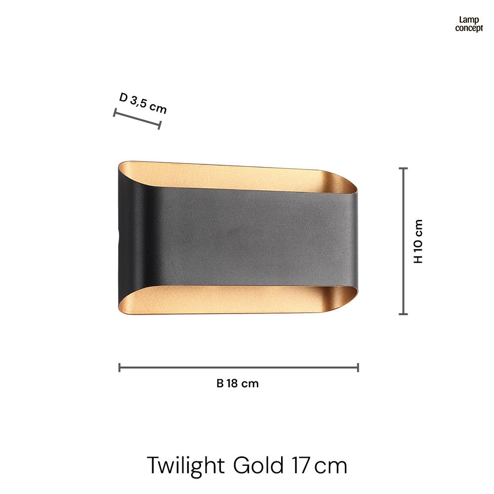 Twilight Gold 6W Vägglampa Svart
