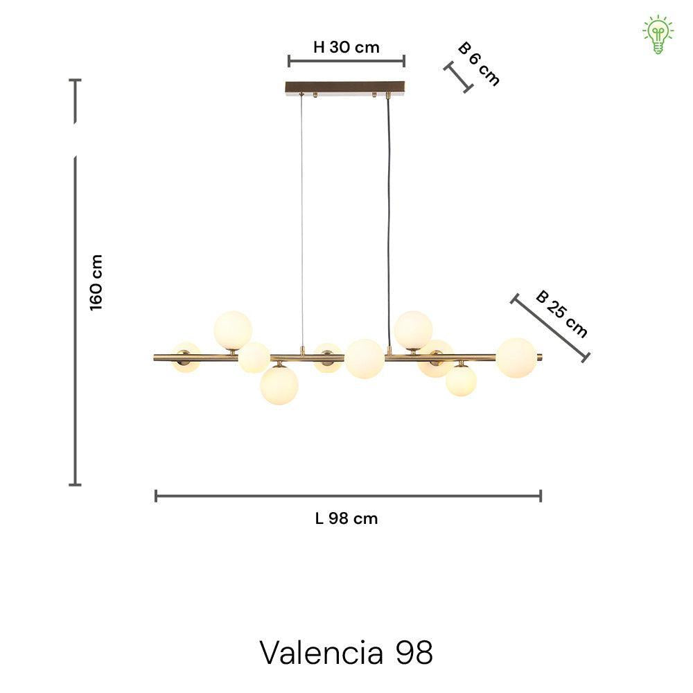 Valencia Långbordstaklampa Mässing/Smoke-Lampconcept.se