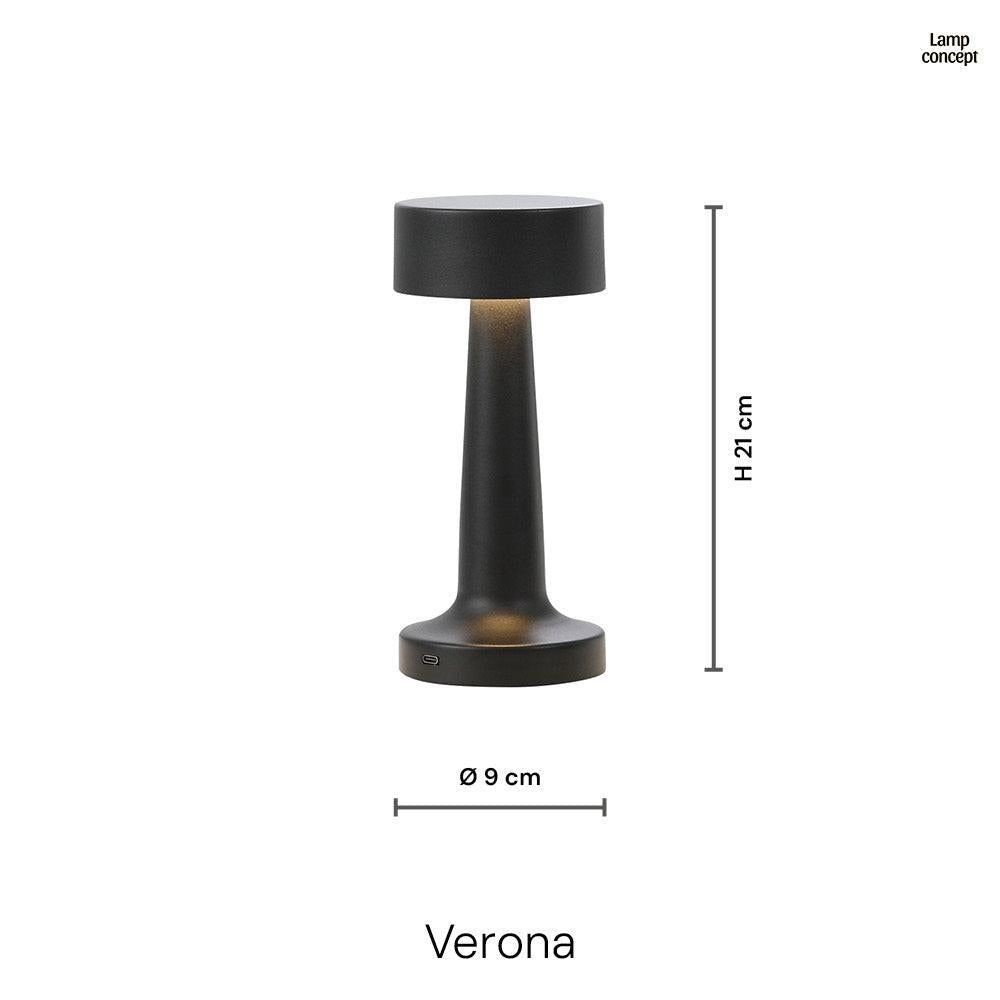 Verona LED Trådlös Bordslampa Svart