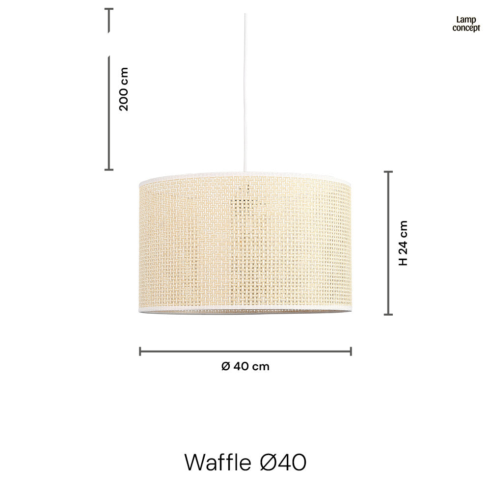 Waffle Taklampa Ø40
