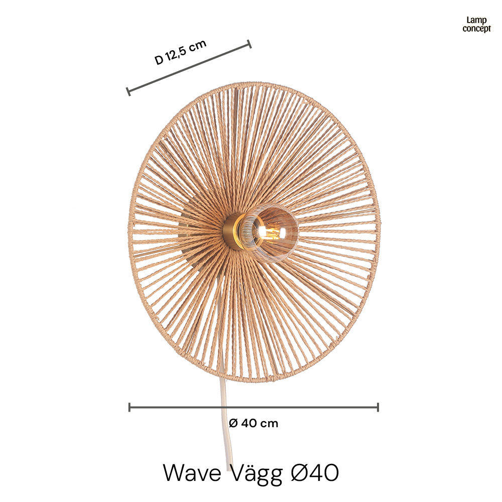 Wave Vägglampa Ø40