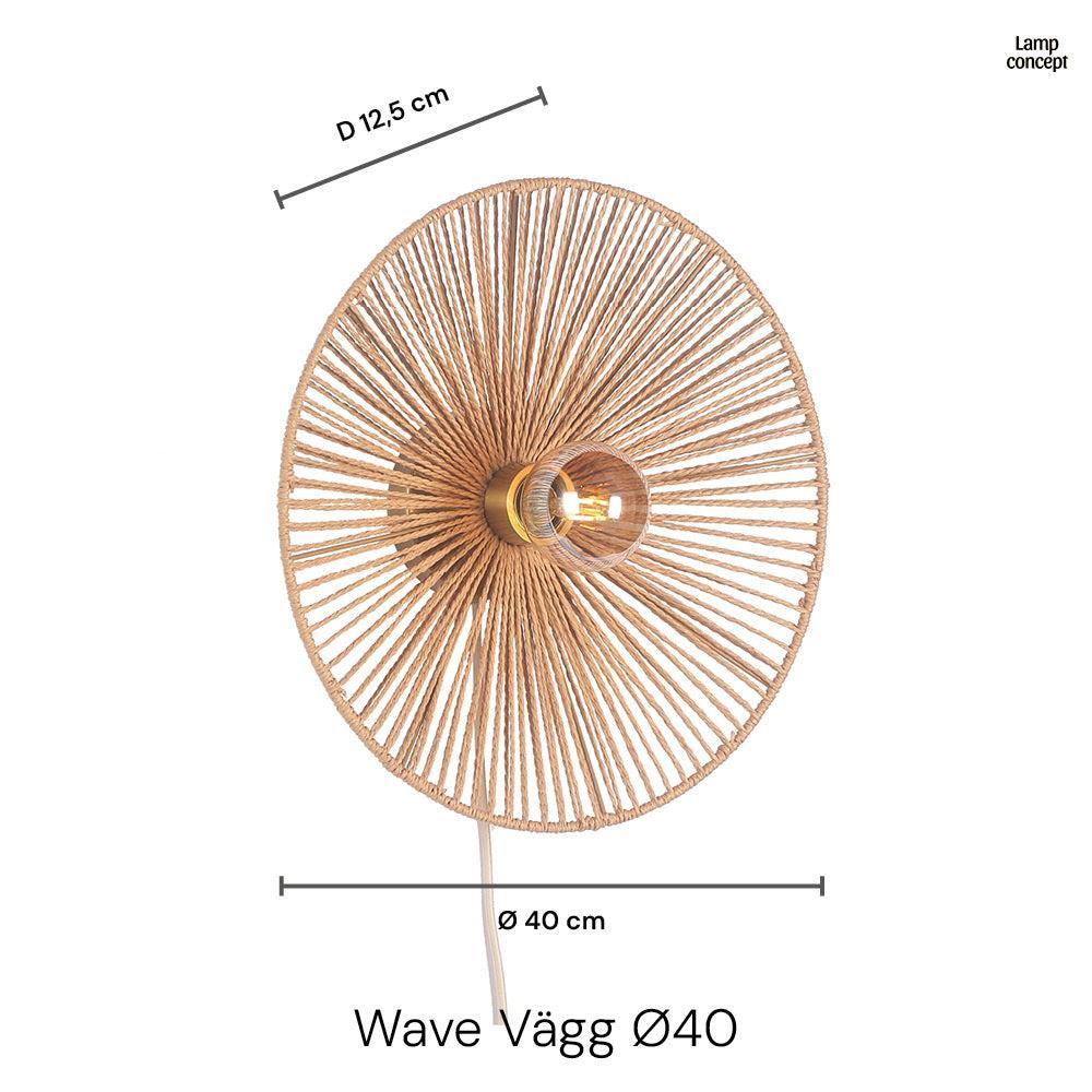 Wave Vägglampa Ø40 Svart-Lampconcept.se