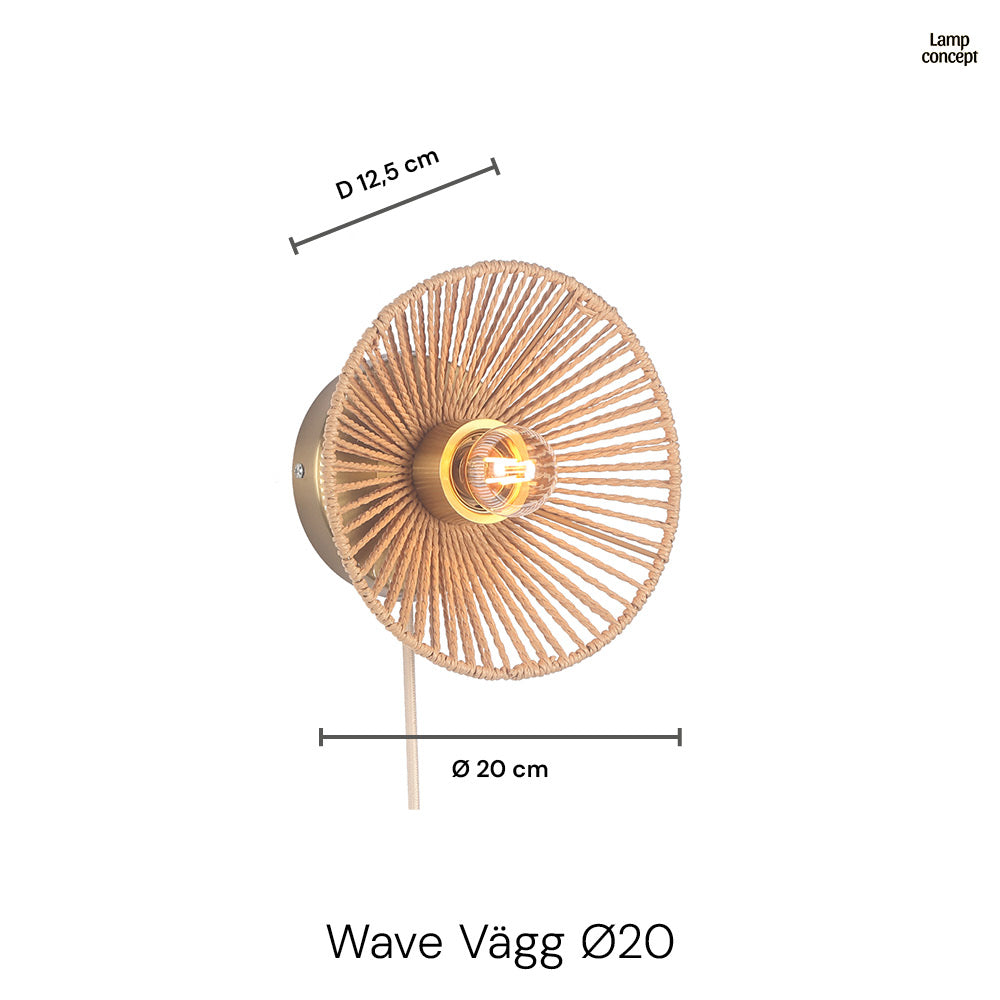 Wave Vägglampa Ø20 Svart