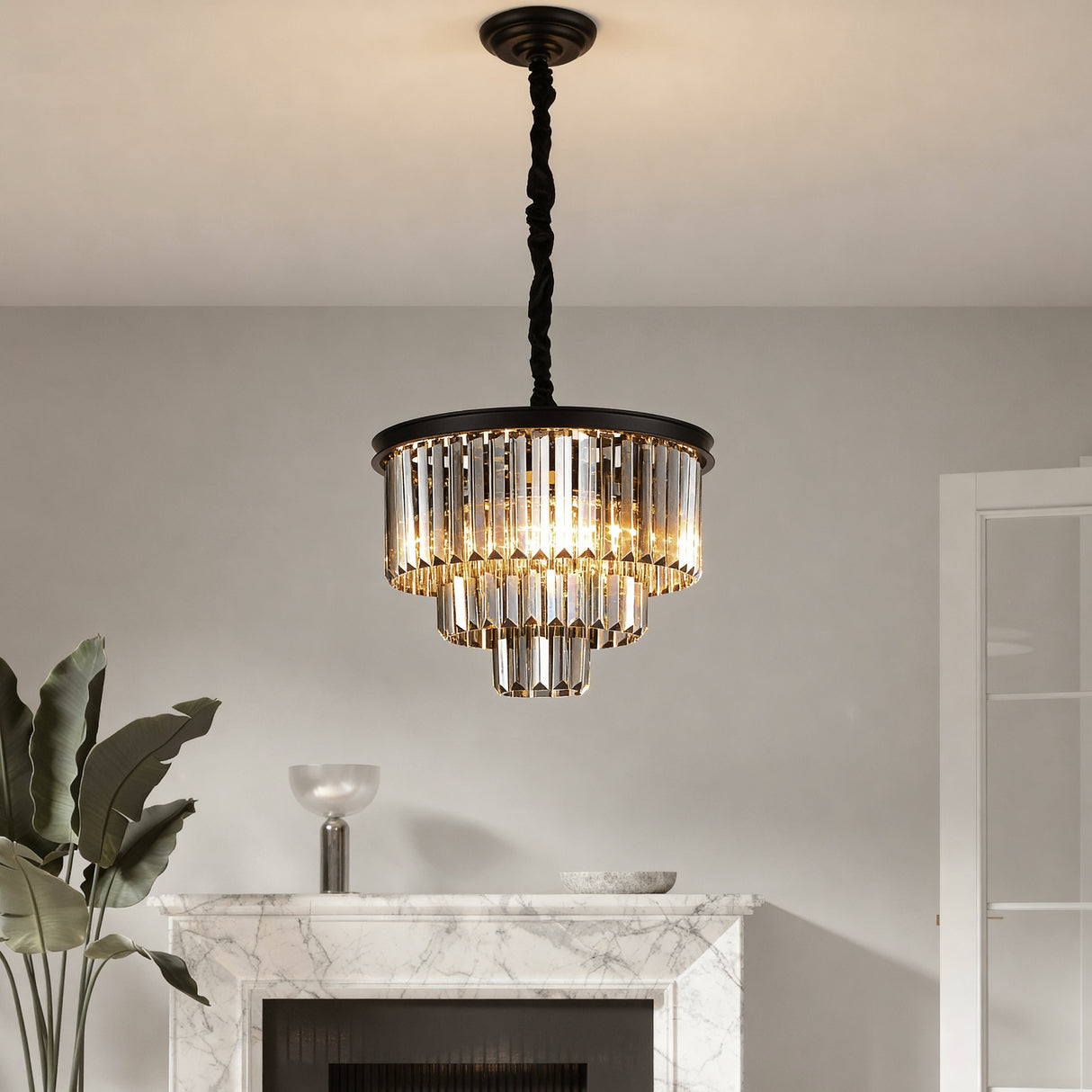 Santorini Ljuskrona Ø40 Smoke-Lampconcept.se