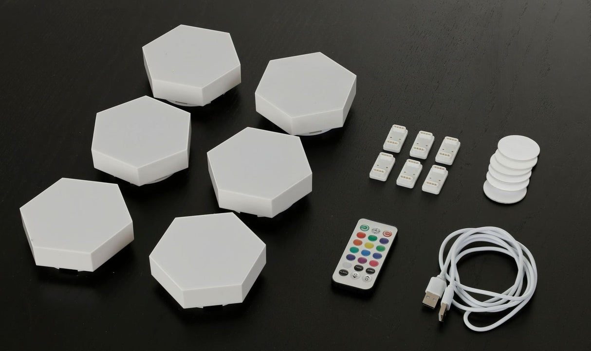Hexagon LED 5-Set Touch/Remote-Lampconcept.se