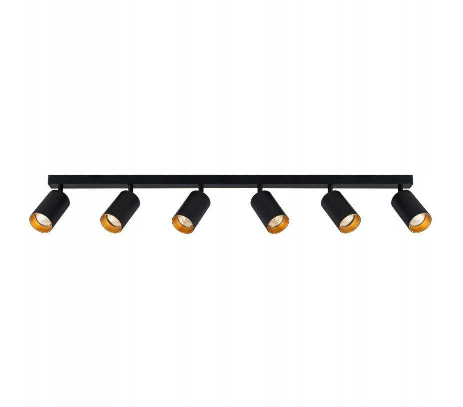 Justerbar 6-Spots Svart/Mässing-Lampconcept.se