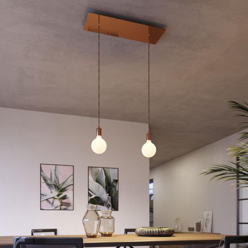 Takkop XL För 2 Lampor Koppar-Lampconcept.se