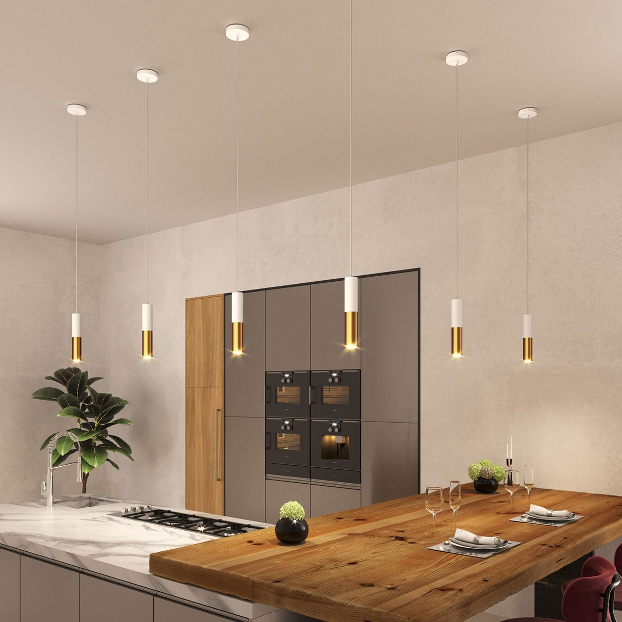 Creative Cables Tube Mässing/Vit-Lampconcept.se