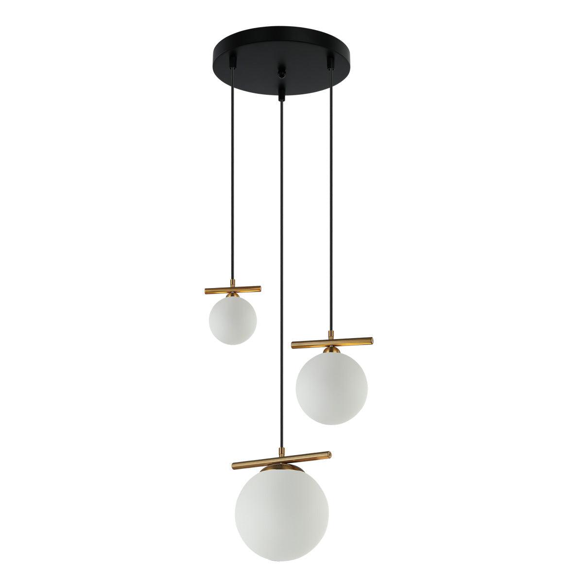 Merseta 3- Cluster Taklampa Mässing/Opal-Lampconcept.se