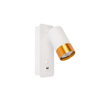 Väggspotlight Vit/Mässing USB-Lampconcept.se