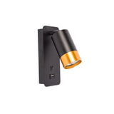 Väggspotlight Svart/Mässing USB-Lampconcept.se