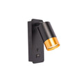Väggspotlight Svart/Mässing USB