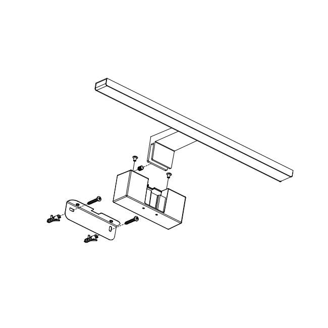 LED Spejllampe Ø40 Sort