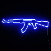 AK-47 Neon Vägglampa Blå
