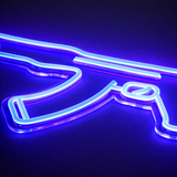 AK-47 Neon Vägglampa Blå