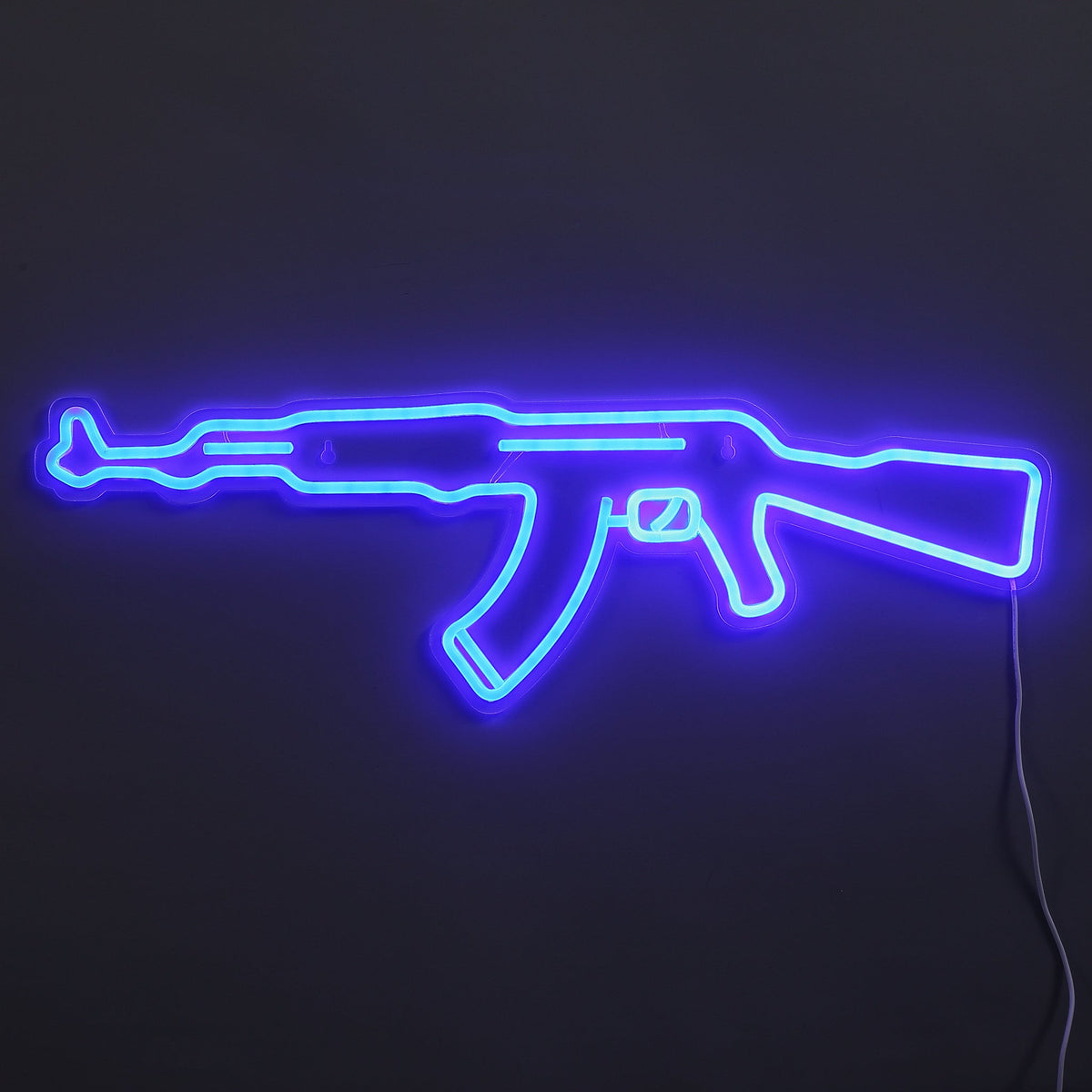 AK-47 Neon Vägglampa Blå