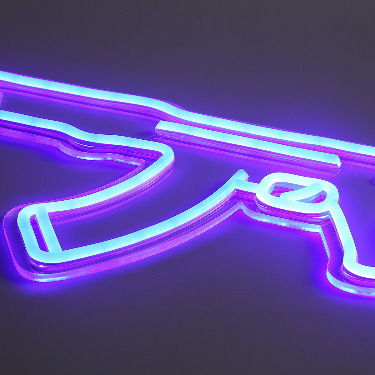 AK-47 Neon Vägglampa Blå