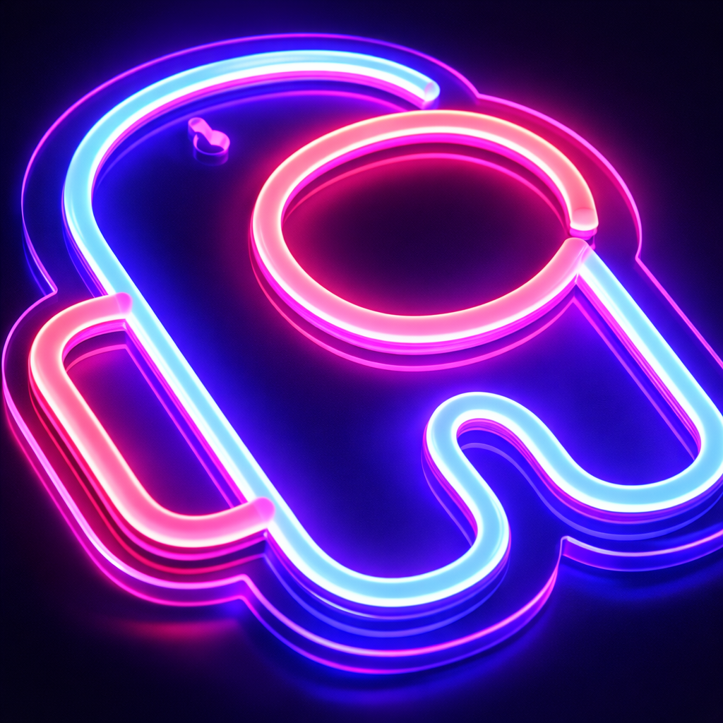 Among us Neon Vägglampa