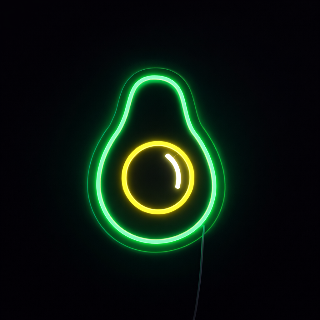 Avocado Neon Vägglampa