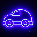 Bubble Car Neonskylt Blå