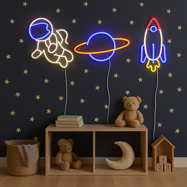 Astronaut Neon Vägglampa