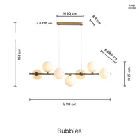 Bubbles Långbordstaklampa 90cm Opal-Lampconcept.se