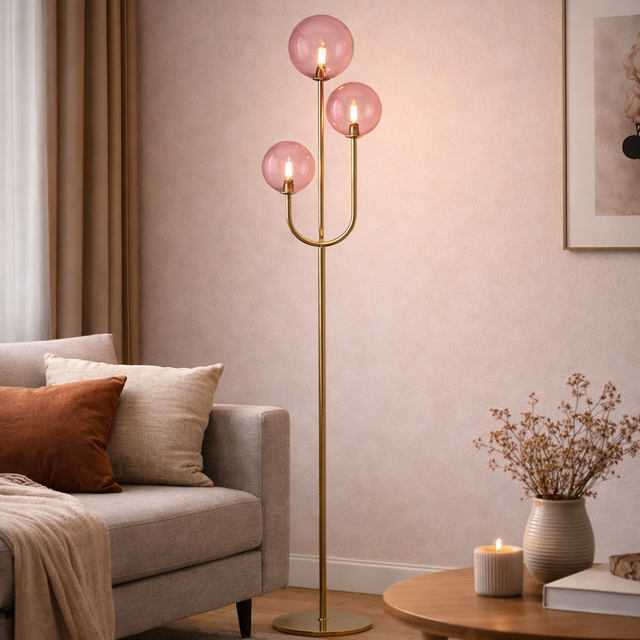 Bubbles Golvlampa Rosa-Lampconcept.se