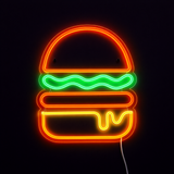 Burger Neon Vägglampa