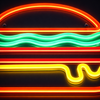 Burger Neon Vägglampa