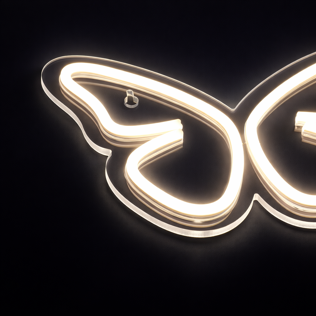 Butterfly Neonskylt Varm Vit