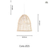 Celis Rattan Taklampa Ø25