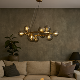 Valencia Ljuskrona Mässing/Smoke-Lampconcept.se