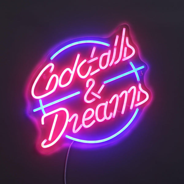 Cocktails and Dreams Neon vägglampa-Lampconcept.se