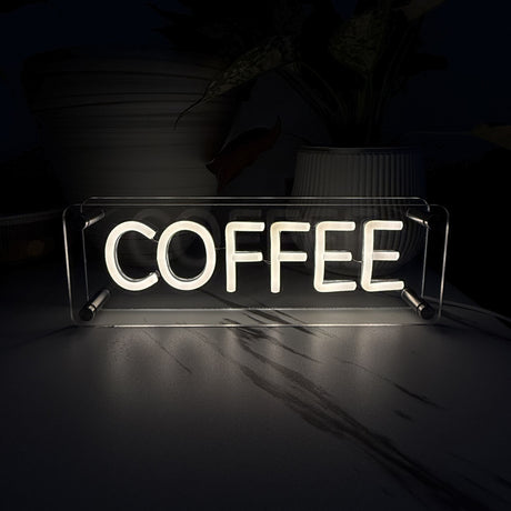 Coffee LED Neon Box Bordlampa-Lampconcept.se