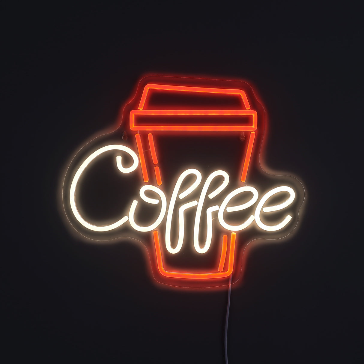 Coffee Cup Neon Vägglampa