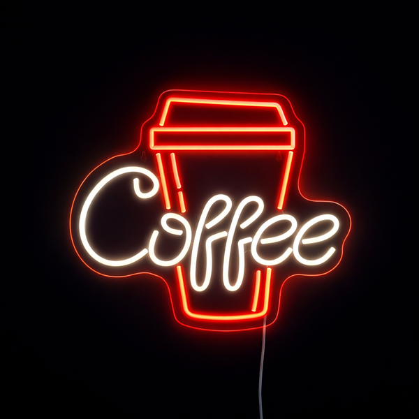 Coffee Cup Neon Vägglampa